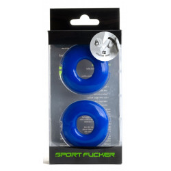 Sport Fucker Lot de 2 Cockrings souples Stacker 20 mm Bleus